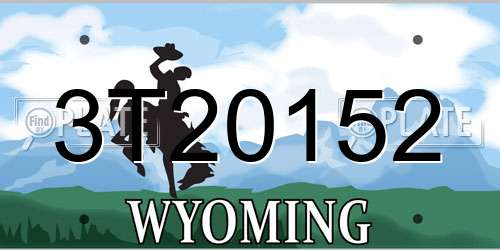 3T20152 Wyoming License Plate