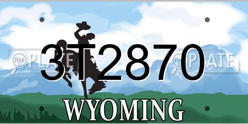 3T2870 Wyoming License Plate