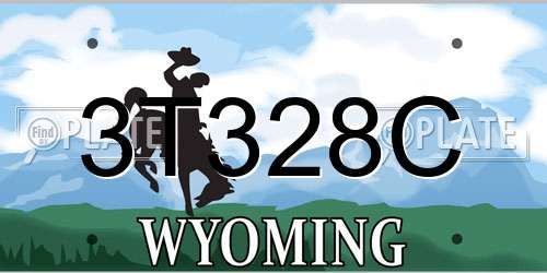 3T328C Wyoming License Plate