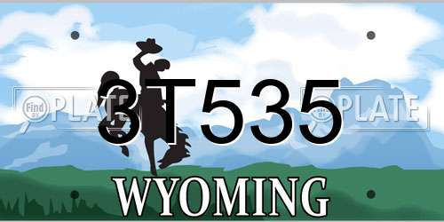 3T535 Wyoming License Plate