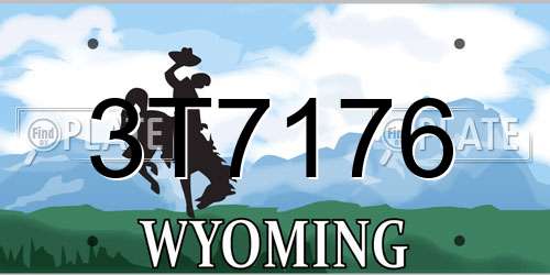 3T7176 Wyoming License Plate
