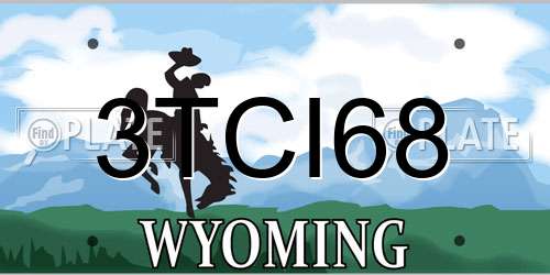 3TCI68 Wyoming License Plate