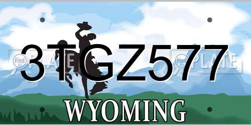 3TGZ577 Wyoming License Plate