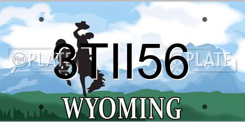 3TII56 Wyoming License Plate