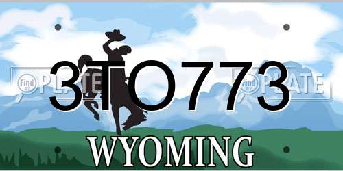 3TO773 Wyoming License Plate