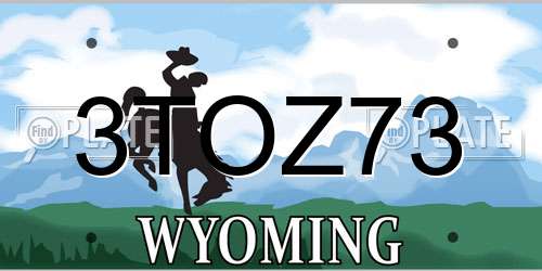 3TOZ73 Wyoming License Plate