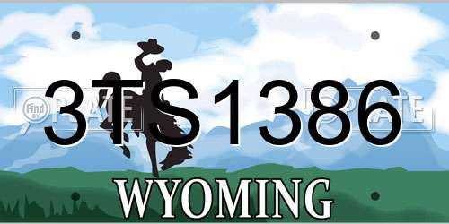 3TS1386 Wyoming License Plate