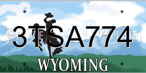3TSA774 Wyoming License Plate