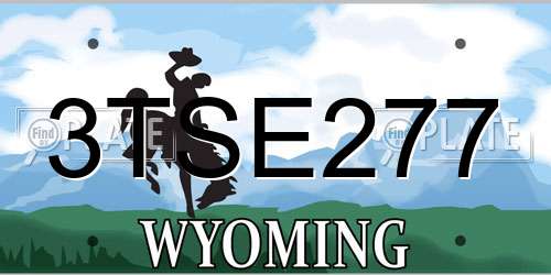 3TSE277 Wyoming License Plate