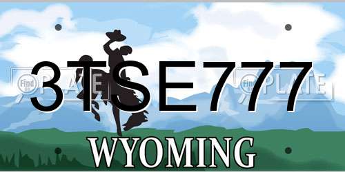 3TSE777 Wyoming License Plate