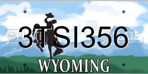 3TSI356 Wyoming License Plate