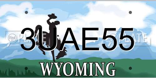 3UAE55 Wyoming License Plate