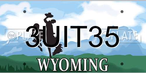 3UIT35 Wyoming License Plate