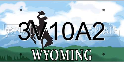 3V10A2 Wyoming License Plate