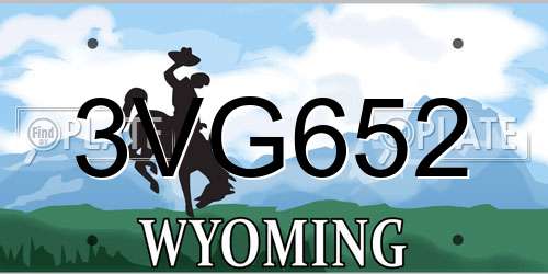 3VG652 Wyoming License Plate