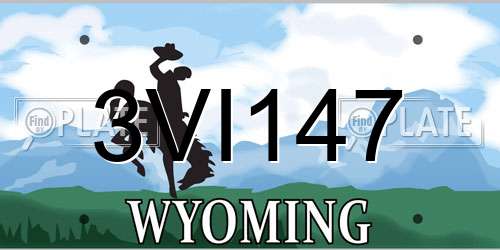 3VI147 Wyoming License Plate