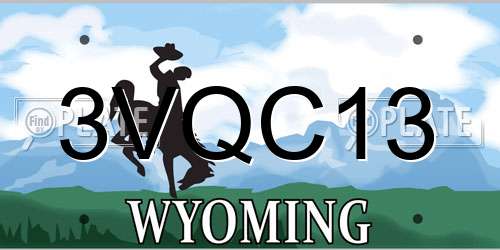3VQC13 Wyoming License Plate