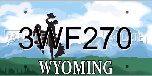 3WF270 Wyoming License Plate