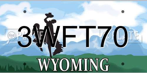 3WFT70 Wyoming License Plate