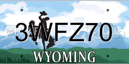 3WFZ70 Wyoming License Plate