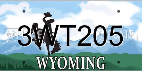 3WT205 Wyoming License Plate