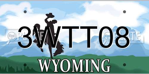 3WTT08 Wyoming License Plate