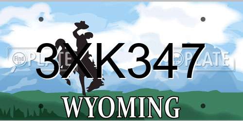 3XK347 Wyoming License Plate