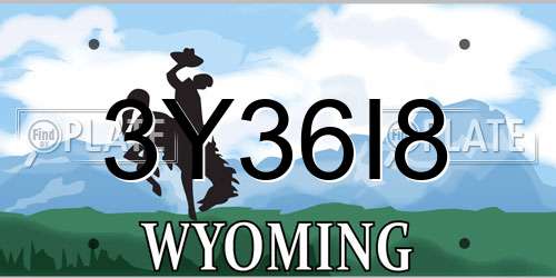 3Y36I8 Wyoming License Plate