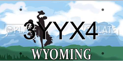 3YYX4 Wyoming License Plate