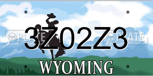 3Z02Z3 Wyoming License Plate