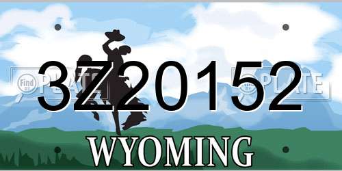 3Z20152 Wyoming License Plate