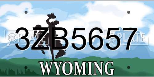 3ZB5657 Wyoming License Plate