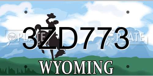 3ZD773 Wyoming License Plate