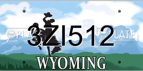3ZI512 Wyoming License Plate