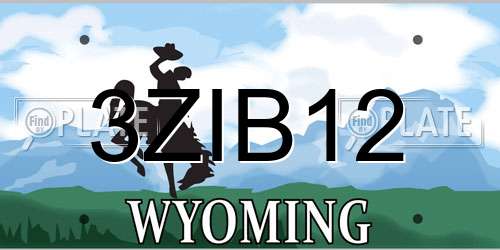 3ZIB12 Wyoming License Plate