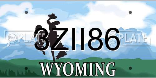 3ZII86 Wyoming License Plate
