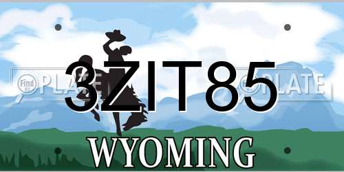3ZIT85 Wyoming License Plate