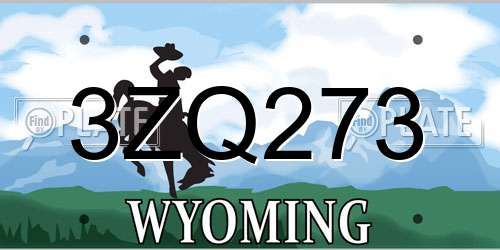 3ZQ273 Wyoming License Plate
