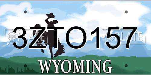 3ZTO157 Wyoming License Plate