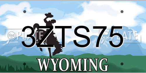 3ZTS75 Wyoming License Plate