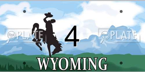 4 Wyoming License Plate