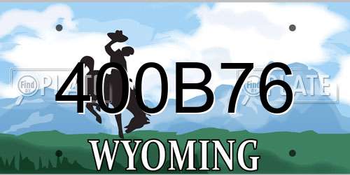 400B76 Wyoming License Plate