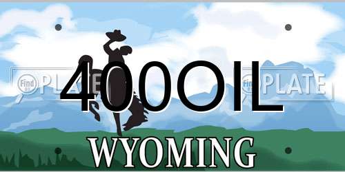 400OIL Wyoming License Plate