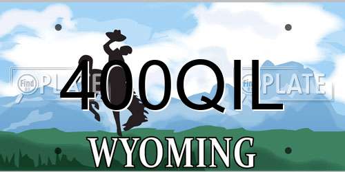 400QIL Wyoming License Plate