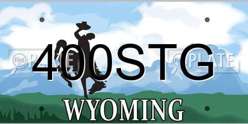 400STG Wyoming License Plate