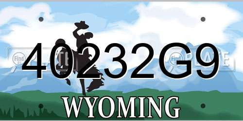 40232G9 Wyoming License Plate
