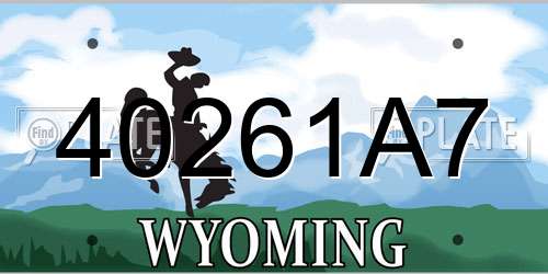 40261A7 Wyoming License Plate