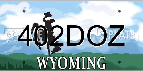 402DOZ Wyoming License Plate