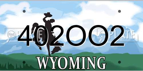 402OO2 Wyoming License Plate