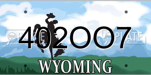 402OO7 Wyoming License Plate